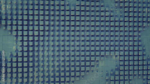 Wall of metallic blocks abs...