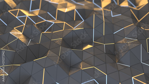 Low poly surface with glowi...