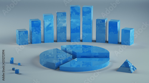 Economic blue chart graphs ...