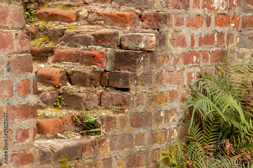 red brick steps background