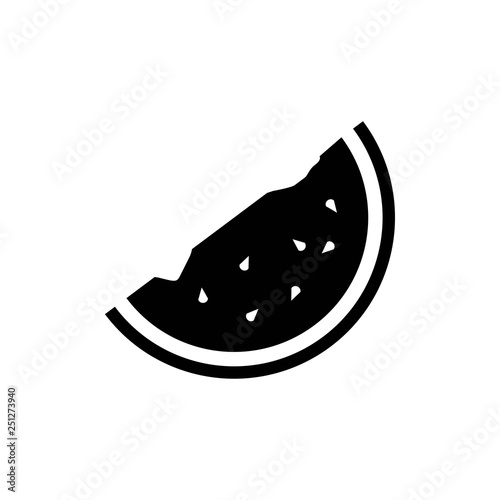 Watermelon furit black icon