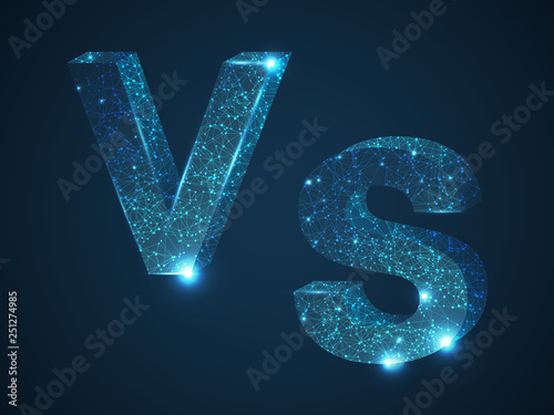 VS versus letters V, S dark blue vector logo icon