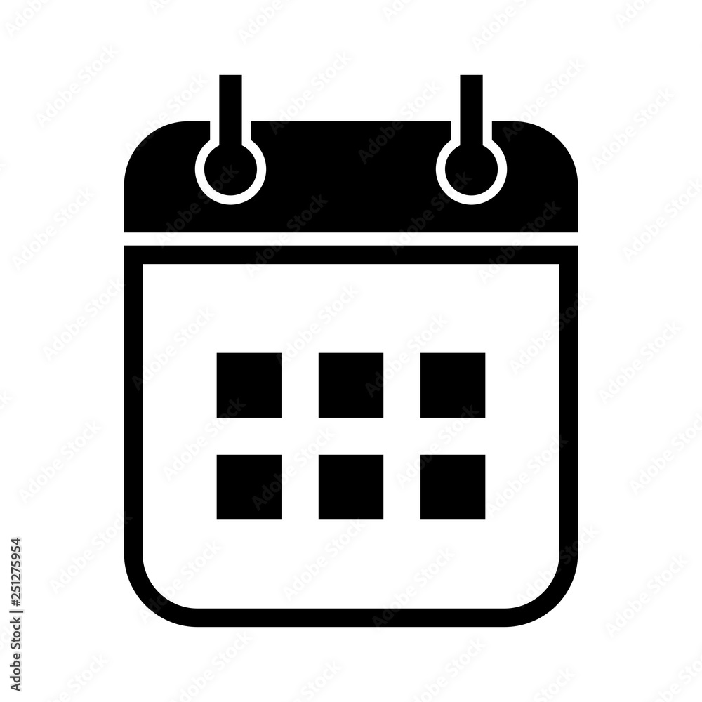 Calendar monochrome icon. simple and trendy flat style isolated on white background. Calendar monochrome icon. simple and trendy flat style isolated on white background.