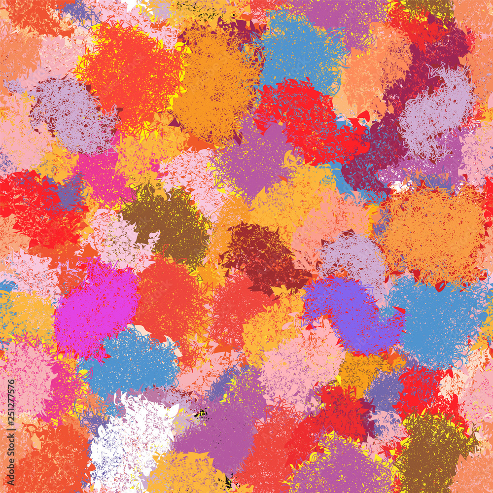 Rainbow seamless pattern with grunge spotted chaotic mosaic elements Rainbow seamless pattern with grunge spotted chaotic mosaic elements