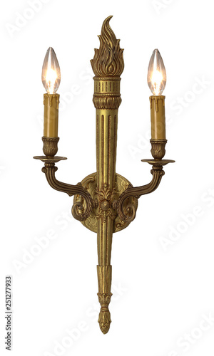 Sconce wall light with clipping path.