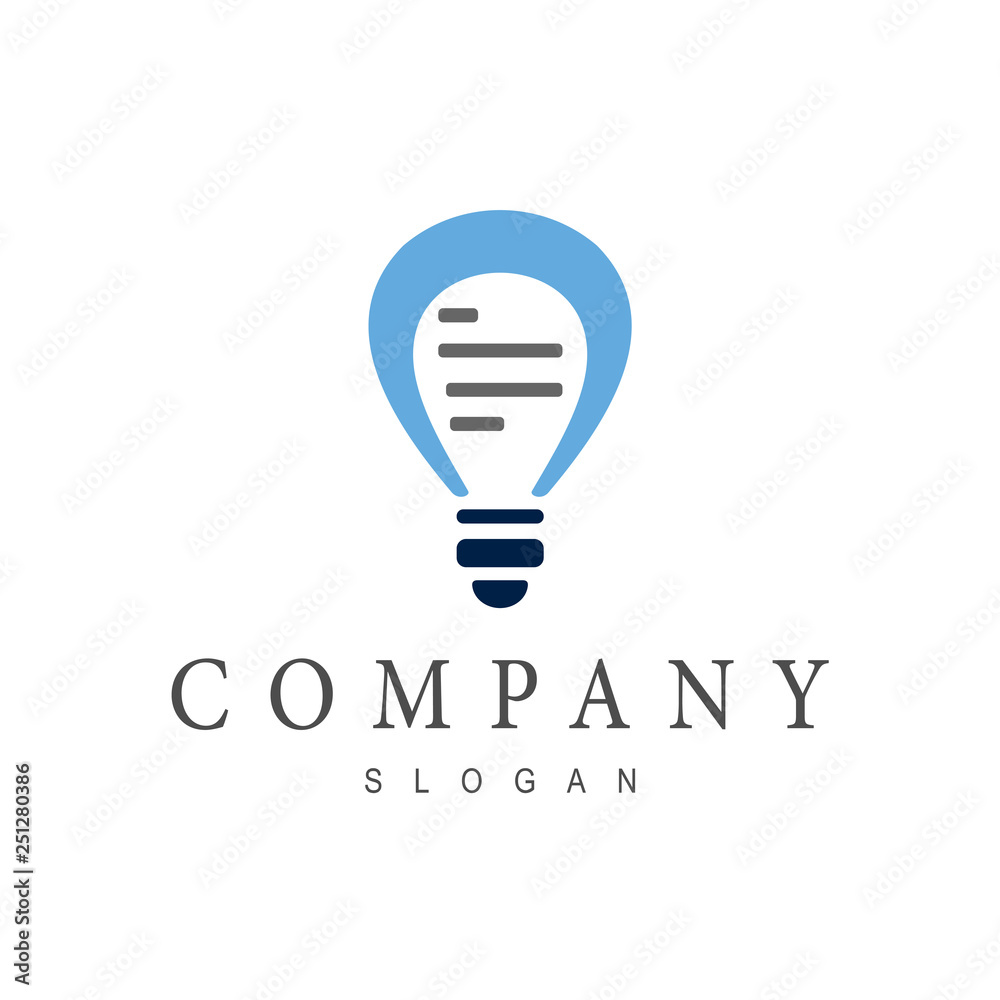 idea data logo design, bulb + data symbol idea data logo design, bulb + data symbol