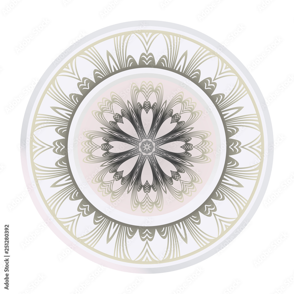 Art Deco Pattern Of Round Floral Mandala. Vector Illustration. Design For Printing, Presentation, Textile Industry Art Deco Pattern Of Round Floral Mandala. Vector Illustration. Design For Printing, Presentation, Textile Industry