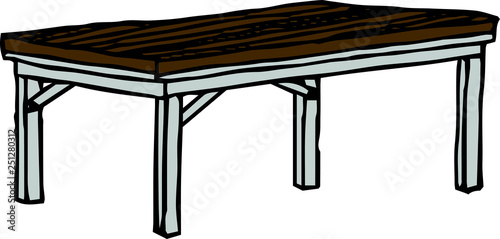 Rough sketch of hand-painted desk