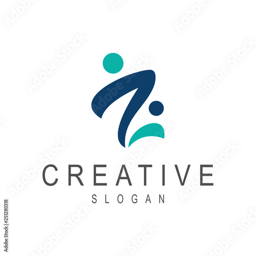 family logo template, healthy people icon, people care symbol