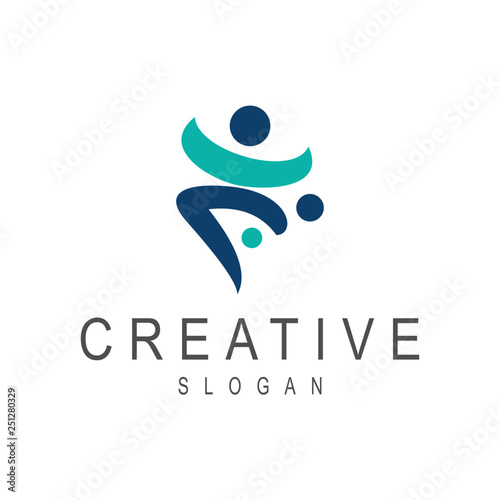 family care logo, simple people icon
