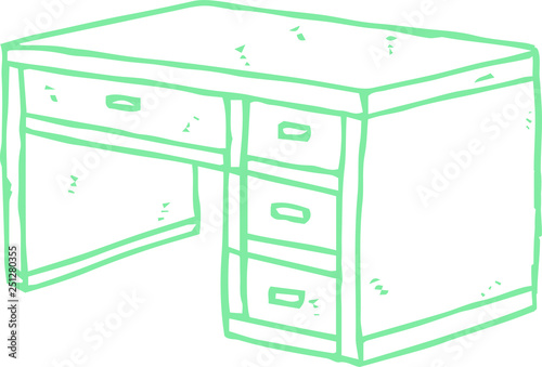 Colorful Rough sketch of hand-painted desk