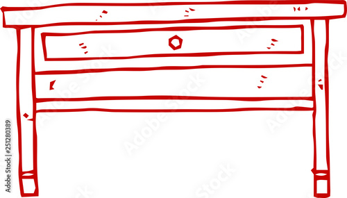 Colorful Rough sketch of hand-painted desk