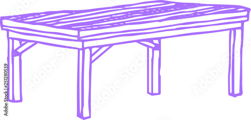 Colorful Rough sketch of hand-painted desk