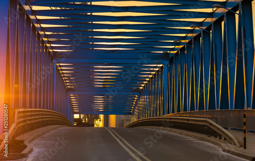 Fototapeta Naklejka Na Ścianę i Meble -  truss bridge in an industrial area