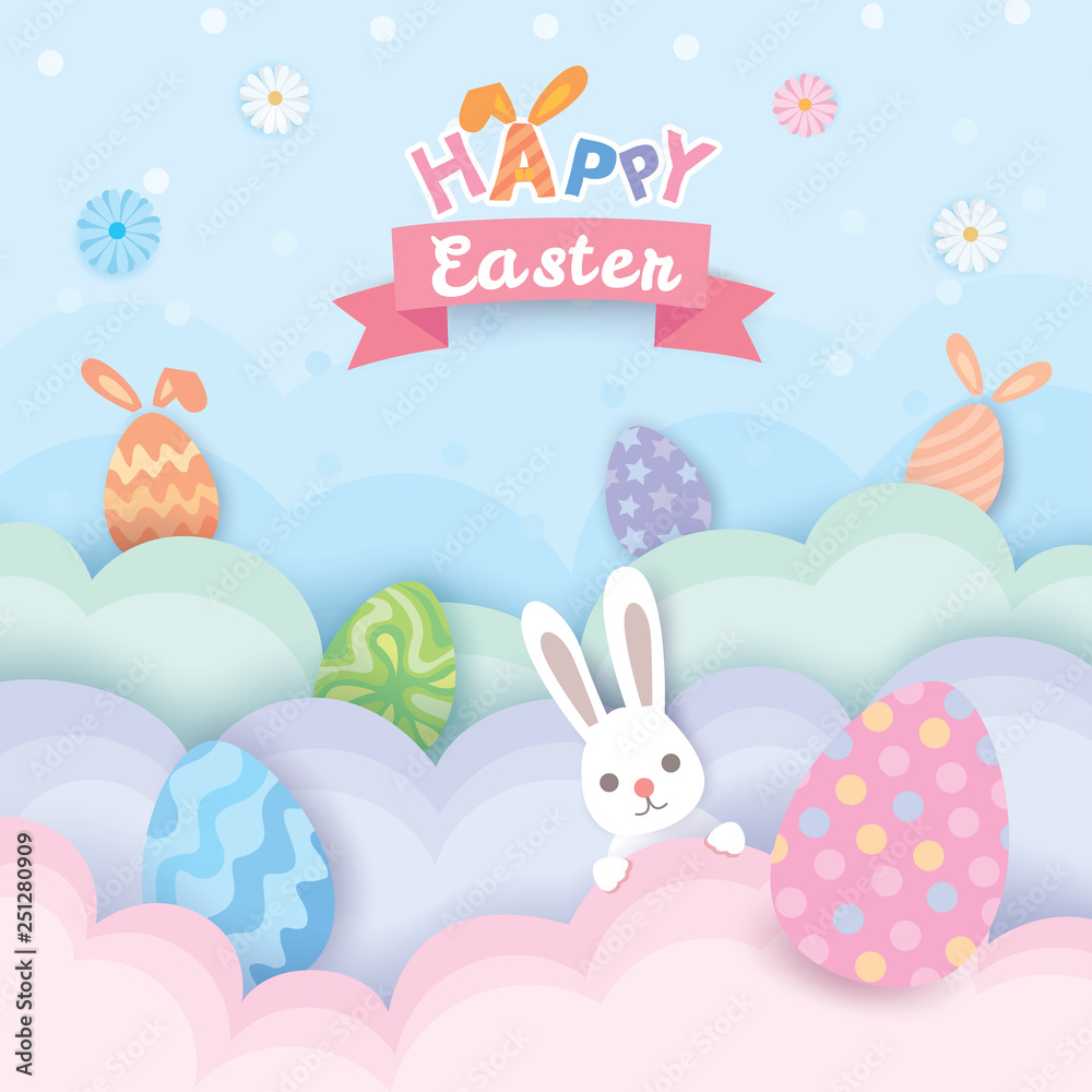 Fototapeta premium happy-easter-pastel