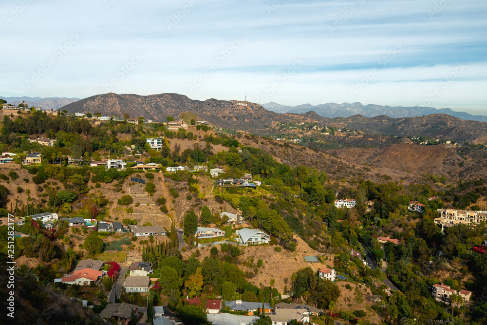 Hollywood Hills. View from Runyon Canyon Park - a popular hiking area in Los Angeles