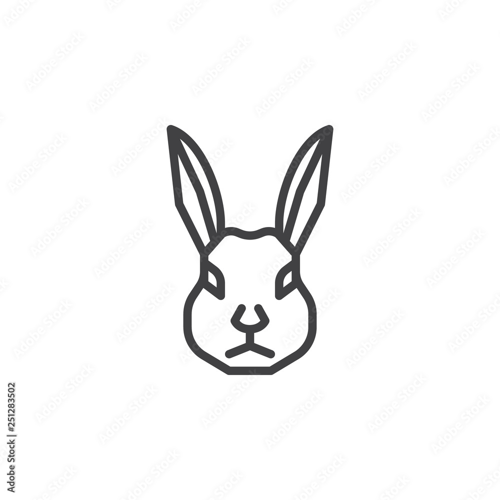 Hare head line icon. linear style sign for mobile concept and web design. Rabbit animal outline vector icon. Coney symbol, logo illustration. Pixel perfect vector graphics Hare head line icon. linear style sign for mobile concept and web design. Rabbit animal outline vector icon. Coney symbol, logo illustration. Pixel perfect vector graphics