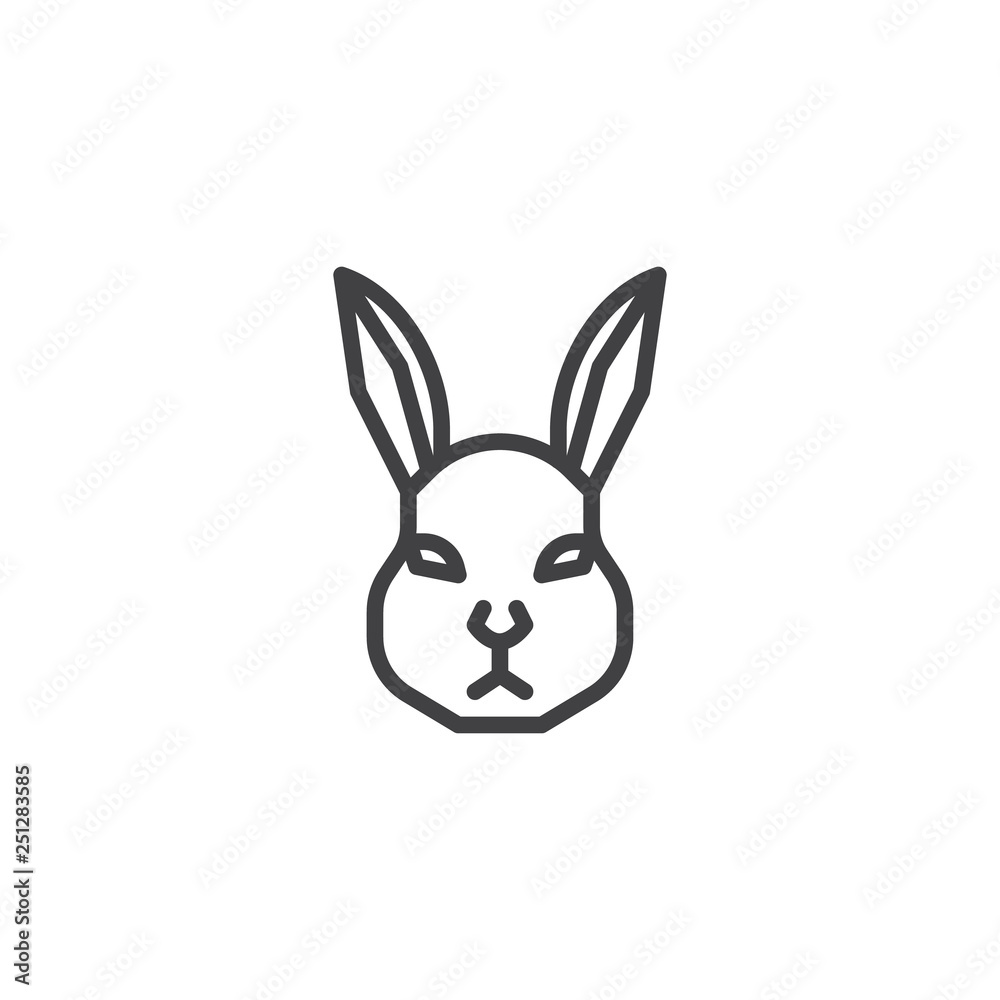 Rabbit head line icon. linear style sign for mobile concept and web design. Hare animal outline vector icon. Coney symbol, logo illustration. Pixel perfect vector graphics Rabbit head line icon. linear style sign for mobile concept and web design. Hare animal outline vector icon. Coney symbol, logo illustration. Pixel perfect vector graphics