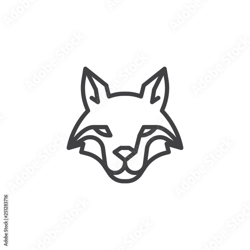 Fox head line icon. linear style sign for mobile concept and web design. Coyote outline vector icon. Wild animals symbol, logo illustration. Pixel perfect vector graphics