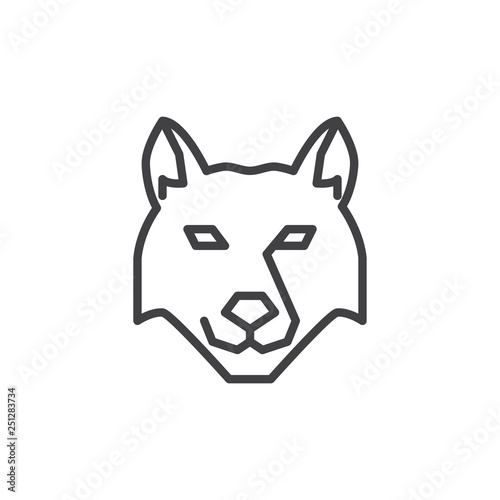 Wolf head line icon. linear style sign for mobile concept and web design. Dog outline vector icon. Wild animals symbol, logo illustration. Pixel perfect vector graphics