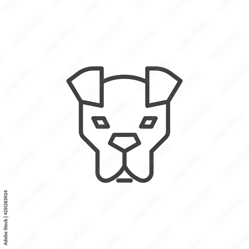 Dog head line icon. linear style sign for mobile concept and web design. Pet dog animal outline vector icon. Domestic animals symbol, logo illustration. Pixel perfect vector graphics