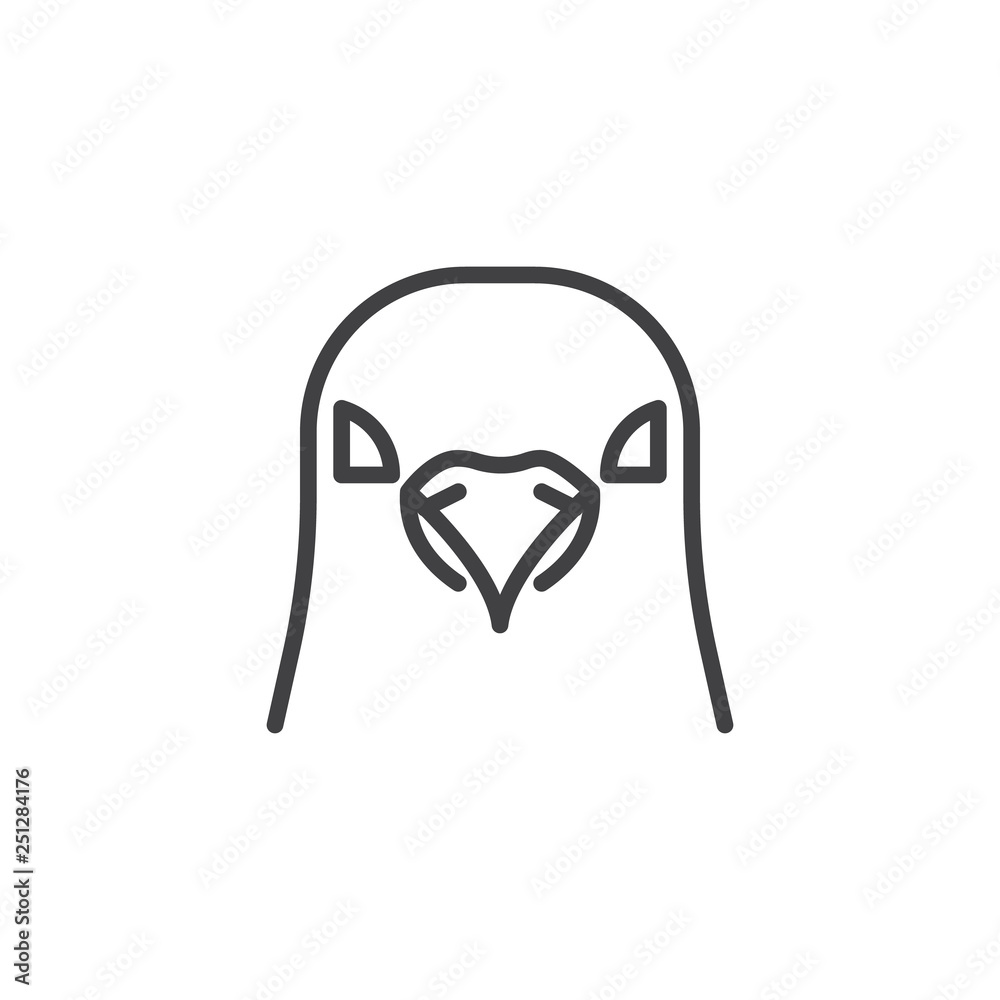 Pigeon head line icon. linear style sign for mobile concept and web design. Dove bird outline vector icon. Bird symbol, logo illustration. Pixel perfect vector graphics