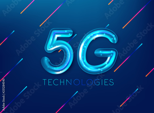 5G network wireless systems and internet vector illustration. Communication network