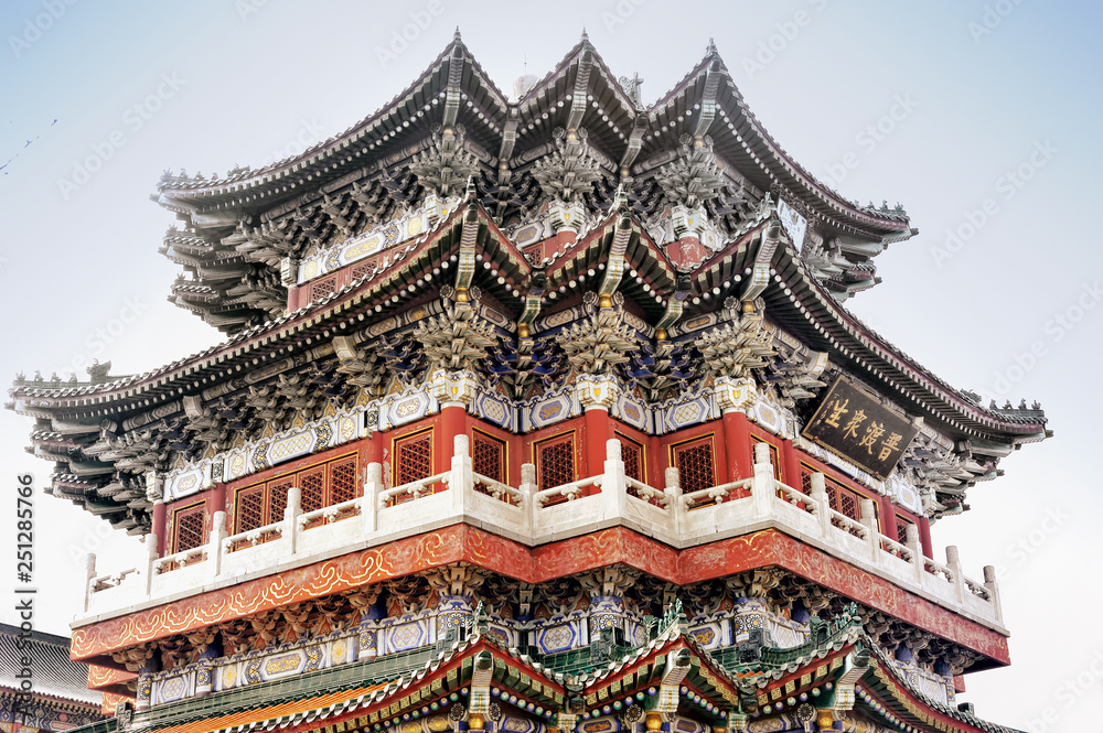 Naklejka premium Buddhist Tianmen Temple within Tianmenshan National Forest Park, Zhangjiajie, Hunan,China.