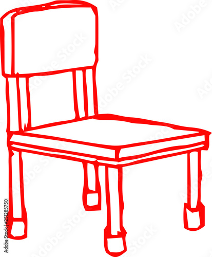 Colorful Rough sketch of hand-drawn chair 