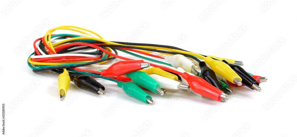 power cables for emergency charging on white background power cables for emergency charging on white background