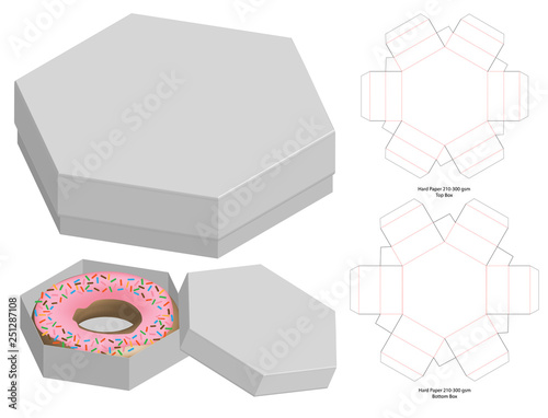 Box packaging die cut template design. 3d mock-up