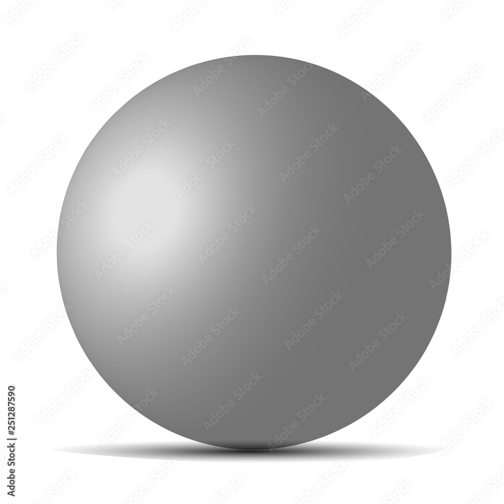 Grey realistic sphere isolated on white. Vector illustration for your design. Eps 10 Grey realistic sphere isolated on white. Vector illustration for your design. Eps 10