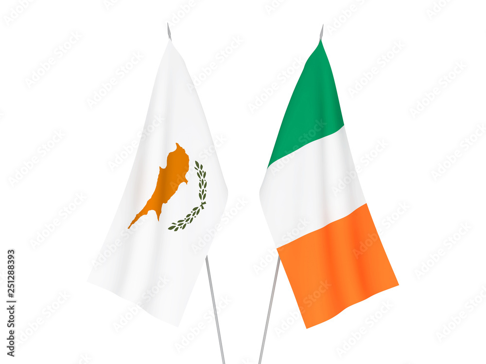Ireland and Cyprus flags Ireland and Cyprus flags