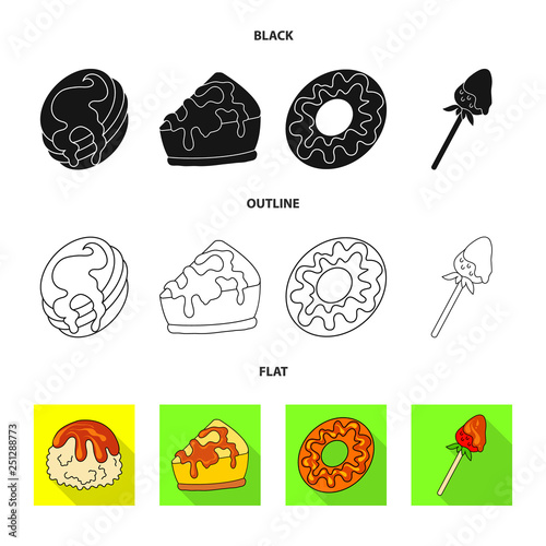 Vector design of confectionery and culinary sign. Set of confectionery and product vector icon for stock.