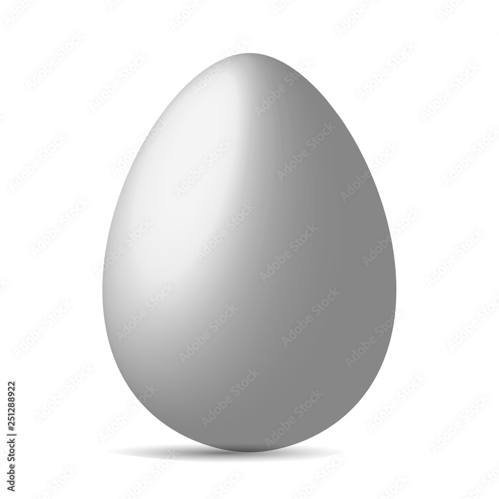 Vector single white realistic chicken egg isolated on white background Vector single white realistic chicken egg isolated on white background