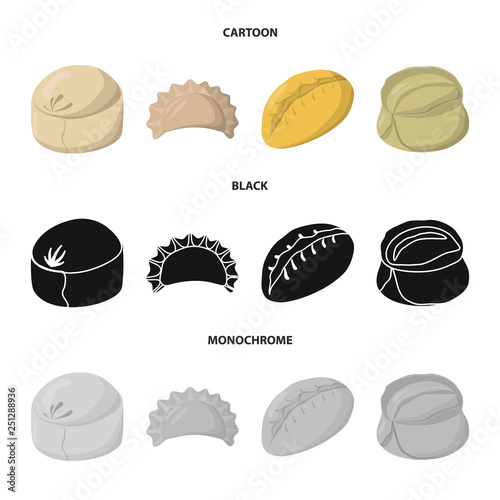 Vector design of products  and cooking symbol. Set of products  and appetizer stock symbol for web.