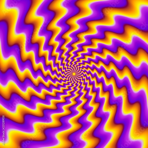 Fiery spirals. Spin illusion.