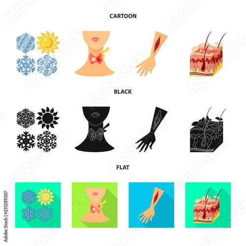 Vector illustration of medical and pain  icon. Set of medical and disease stock vector illustration.