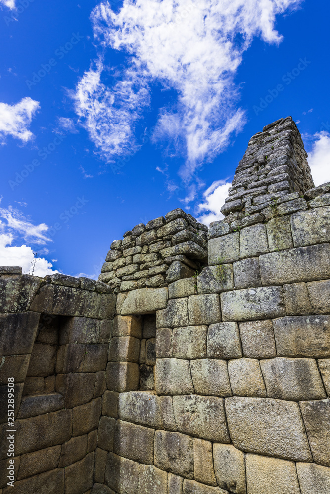 Blue sky over the Inca temple