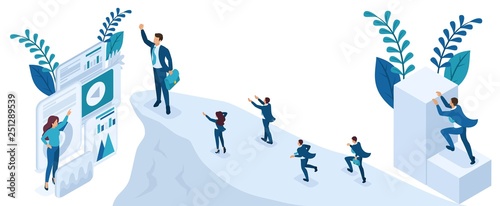 Isometric Build a Career, Succeed at the Top