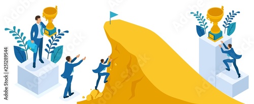 Isometric Build a Career, Succeed at the Top
