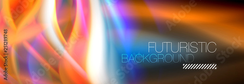 Fluid colors mixing glowing neon wave background, holographic texture