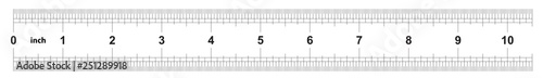 Ruler 10 inches imperial. The division price is 1/32 inch. Ruler double sided. Precise measuring tool. Calibration grid.
