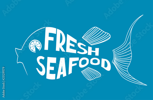 Seafood restaurant menu title pages with abstract fish