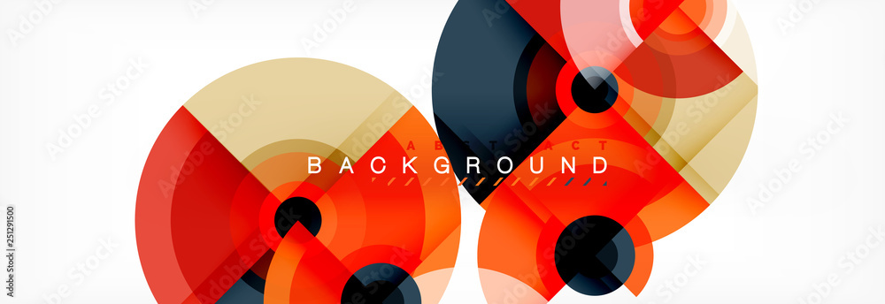 Flying circles geometric abstract background Flying circles geometric abstract background
