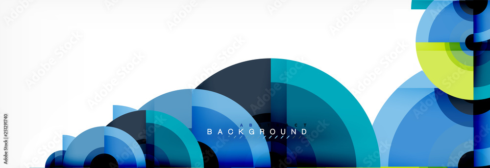 Obraz premium Flying circles geometric abstract background