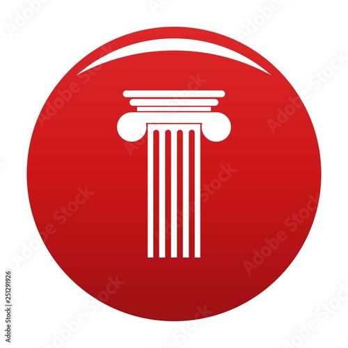 Polyhedral column icon. Simple illustration of polyhedral column vector icon for any design red