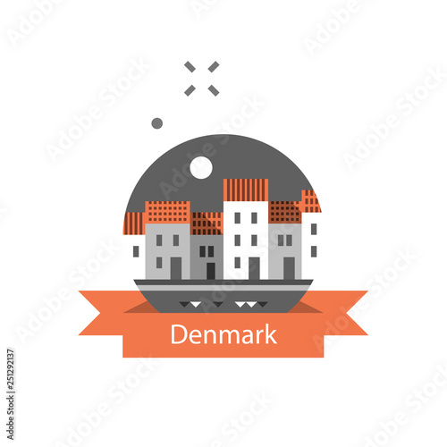 Wallpaper Mural Tourism in Europe, Denmark travel destination, Copenhagen row of houses by water, Nyhavn street with canal, famous landmark Torontodigital.ca