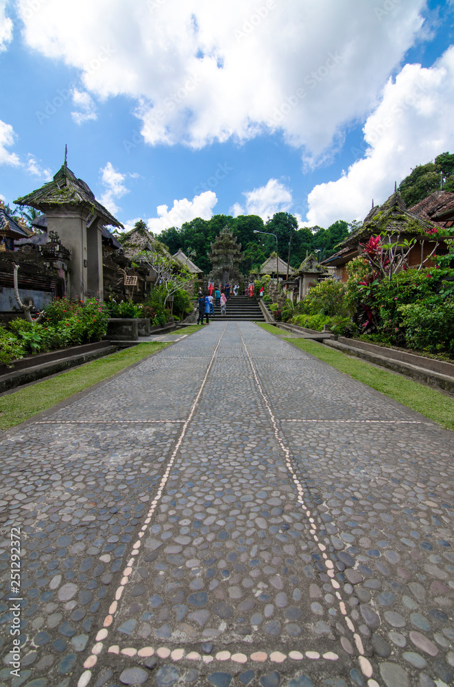 Penglipuran Village with blue skies above, Kubu, Bangli, Bali, Indonesia Penglipuran Village with blue skies above, Kubu, Bangli, Bali, Indonesia