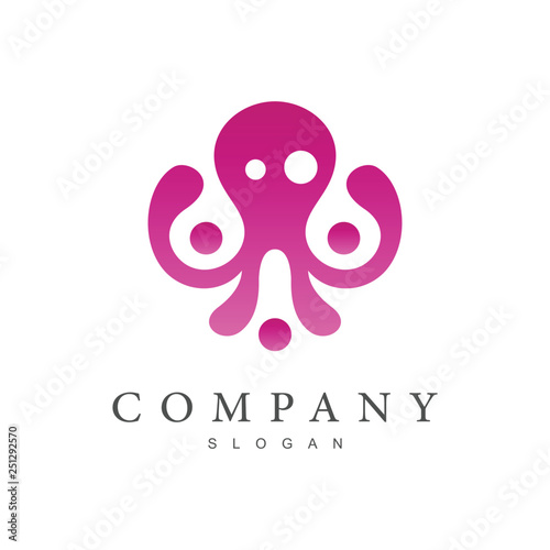 bubble octopus logo template